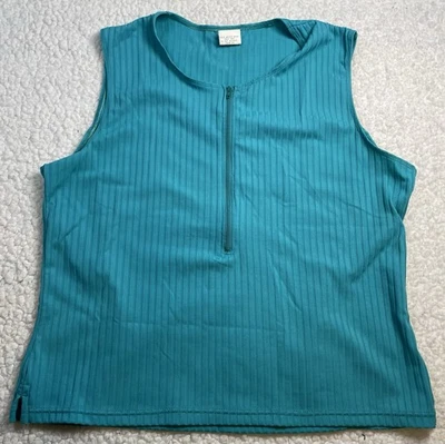 Camiseta sin mangas vintage REI para mujer ciclismo/senderismo verde azulado talla grande Foto 1 de 4