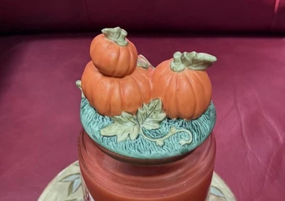 Tampa decorativa Our America topper para frasco de vela Yankee colheita adesivo de abóbora - Imagem 1 de 4