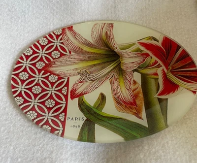 Michel Design Glass Amaryllis Soap Trinket Dish - Paris 1878 - 6” - Image 1 of 3