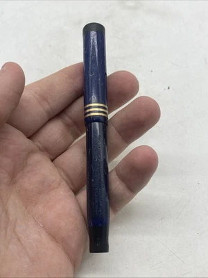 Parker Lady Duofold Lucky Curve Lapis Blue Ladies Fountain Pen, Vintage 19 - Image 1 of 4