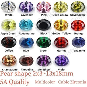 Oval Shape Loose CZ Stone Multicolour Cubic zirconia For Ring 8 Hearts 8 Arrows - Picture 1 of 45