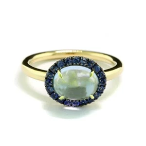 Edelstein-Ring in Blau Saphire 2,73 carat 750-Gelbgold italienisches Design, neu - Bild 1 von 4