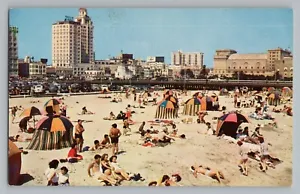Long Beach California CA Nu-Pike Bathing Beach Skyline Chrome Postcard 1950s - Picture 1 of 2