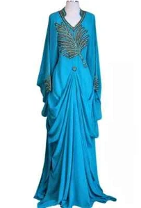Long Farasha Ramzan Kaftan Eid SALE Moroccan Dress Dubai Abaya Hand Work Gown - Picture 1 of 3
