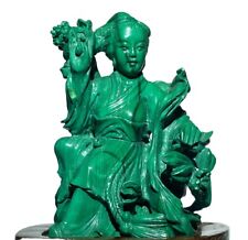 Statuetta In Malachite “Damina” - Arte Cinese - 238 gr.