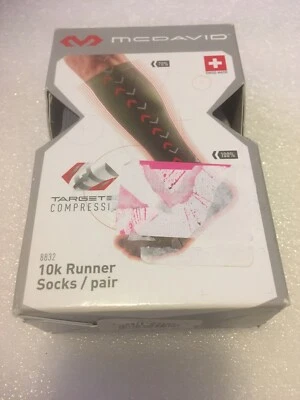 Mcdavid 10K Runner Socks 8832 Targeted Compression Charcoal Small New In Box - Image 1 of 4