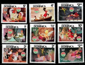 Dominica 1980 - Disney - Christmas Peter Pan, Tinkerbell - Set of 9 Stamps - MNH - Picture 1 of 1