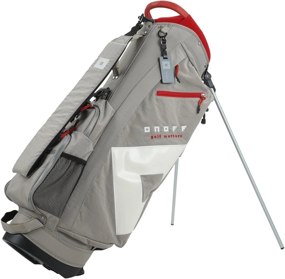 ONOFF Golf Men's Stand Caddy Bag BIG O LOGO 9 x 47 inch 2.6kg Sand Beige OB0324 - Image 1 of 2