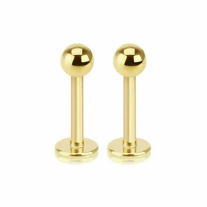 Gold Labret stud monreo With Ball 16g 5/16" Inch lot of 2pc - Picture 1 of 1