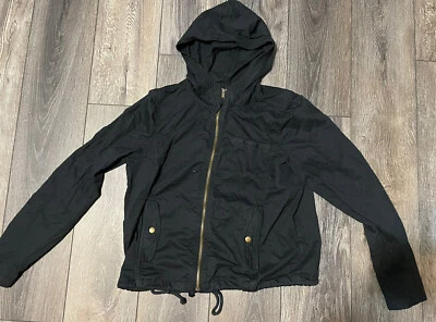 Women's Cotton Full Zip Up Long Sleeve Jacket SO Large Black  - Image 1 of 3