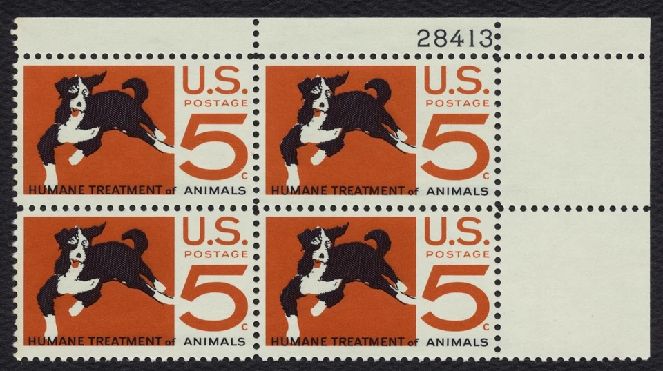 #1307 5c Humane Treatment of Animals, Plt Blk [28413 UR] **ANY 5=FREE SHIP** - Image 1 of 1
