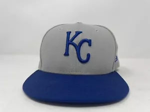 New Era 59fifty Kansas City Royals Sombrero Ajustado Talla 7 1/4 Gris Gorra Azul Real - Imagen 1 de 7