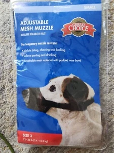 Great Choice Dog Muzzle Adjustable Mesh Small Size 3 12-24 Lbs New Unopened - Picture 1 of 3