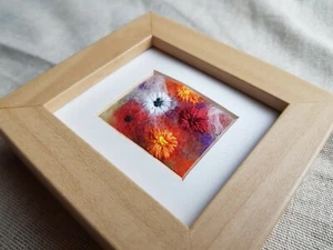 Pretty Hand Felted Flowers Picture In Deep Edged Frame. JP Designs - Picture 1 of 10