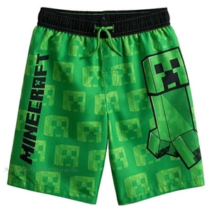 Minecraft Boys Swimsuit Size 4 5 Swim Trunks Shorts Creeper Zombie 5T NEW NWT - Picture 1 of 2