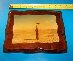 Colorado Willow Creek Rim / Salangar Butte 1977 Cowboy Photo Wooden Plaque - Picture 1 of 3