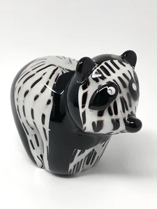 Panda Bear Figurine Art Glass Paperweight Heavy READ FLAW - Picture 1 of 15