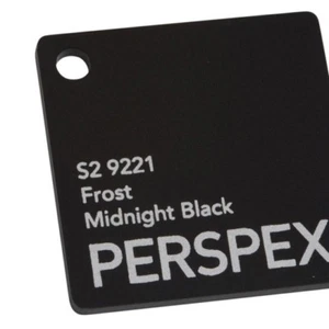 MATT BLACK FROSTED CAST ACRYLIC SHEET PERSPEX S2 9221 MIDNIGHT BLACK 3MM A3 SIZE - Picture 1 of 5