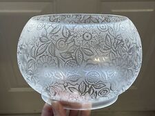 5" Fitter Antique Acid Etched Glass Lamp Shade Bowl Gas Oil Victorian Art Deco