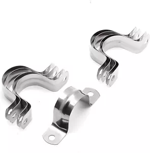 16Pcs 1 1/4 Inch Stainless Steel Conduit Clamps Two Hole Strap U Bracket Rigid - Picture 1 of 7