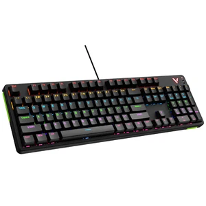 RAPOO V500PRO Mechanical Gaming Keyboard 104 Keys RGB Backlit Brown Switch - Picture 1 of 10