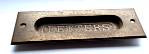 Vintage Antique 1900s Solid Dull Brass Letter Mail Box Door Slot 6.72 x 2 Spring - Picture 1 of 8
