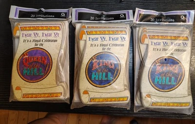 Invitaciones de cumpleaños vintage Amscan King & Queen of the Hill - Lote de 3 paquetes Foto 1 de 3
