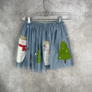 Mini Boden Christmas Holiday Tulle Tutu Skirt In Blue Girl's Size 7-8 - Picture 1 of 8