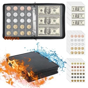 Coin Collection Book Holder for Collectors, 520 Pockets Fireproof Coins Colle... - Picture 1 of 7