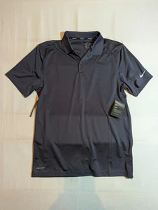 Camisa Nike Para Hombre Mediana Polo Dri-Fit Manga Corta Golf Deportes Swoosh Negra - Imagen 1 de 8