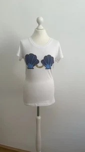 Weißes T-Shirt Mit Muschelprint von Love Moschino in Größe 40 - Bild 1 von 10