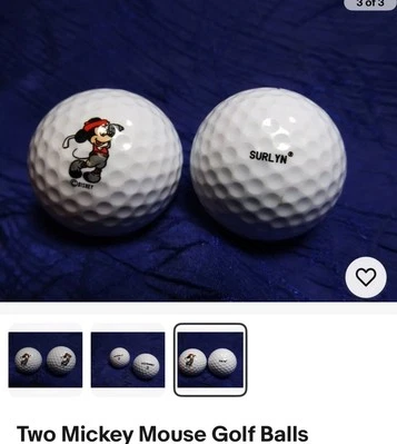 Three Mickey Mouse Golf Balls - Image 1 of 4