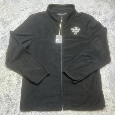 Dunbrooke Jacket Men's L Black Fleece Full Zip Hard Rock Cafe Biloxi LOGO NEW - Image 1 of 4