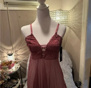 MODA NOVA ONE MORE KISS BABYDOLL Y TANGA ENCAJE TALLA XL TRANSPARENTE NUEVO CON ETIQUETAS - Imagen 1 de 4