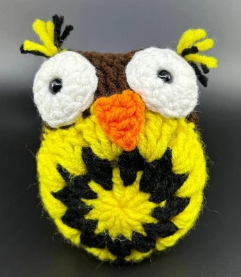 Harry Potter Handmade Crochet Hogwarts House Colors Hufflepuff Inspired Owl Gift - Image 1 of 4