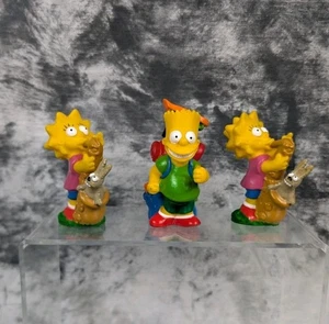 1990 Burger King The Simpsons Go Camping Toys 3 Figures Bart Lisa x 2 - Picture 1 of 23