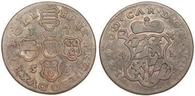 Prince-bishopric of Liege (Belgian States) - 4 Liards 1751 - Jean-Theodore - Image 1 of 3