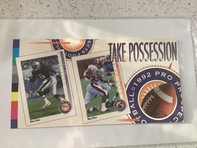 1992 Star Pics Pro Prospects Football CardArt Promo - Pat Swilling Vaughn Dunbar - Image 1 of 4