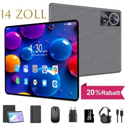 2025 Neueste 14 Zoll Android 15 Tablet 24GB RAM 256GB ROM Octa-Core 8580mAh 2SIM - Bild 1 von 4