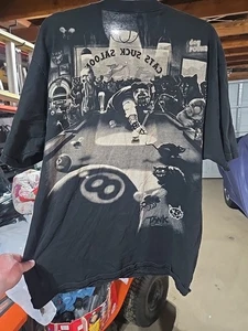 Vtg 1996 Liquid Blue Cats Suck Saloon Double Sided T-Shirt Men's XL EUC - Picture 1 of 19