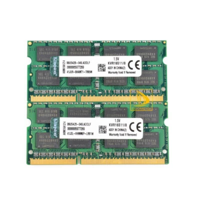 Kingston 2x 8GB 2RX8 PC3-12800S DDR3 1600Mhz CL11 SODIMM Laptop Memory RAM Intel - Image 1 of 4