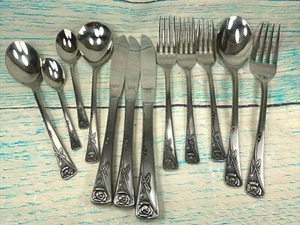 Noritake ROSETTA Stainless 18-8 Japan Satin Rose Silverware YOUR CHOICE Flatware - Picture 1 of 5