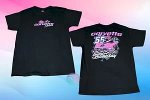 Nueva camiseta clásica negra para hombre Chevy Chevrolet Corvette Stingray 55 2 caras - Imagen 1 de 2