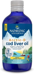Nordic Naturals Arctic-D Cod Liver Oil, Lemon - 8 Oz - 1060 Mg Total Omega-3S + - Picture 1 of 12