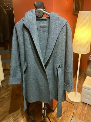 OSKA Moessmer Damen Mantel Kapuzenjacke Schurwolle gekochte Wolle Türkis Regu... - Bild 1 von 4