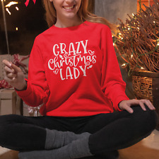 Crazy Christmas Lady Jumper Text - Funny Joke Quote Christmas Secret Santa Gift