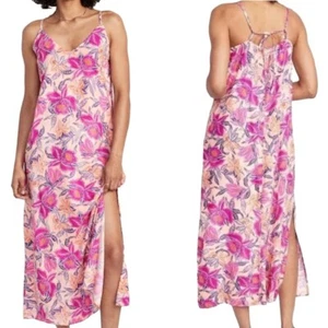 OLD NAVY Womens Maxi Sundress Size M Floral Vacation Beachy Coastal Tropical - Picture 1 of 12