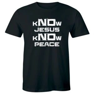 Know Jesus Know Peace T-Shirt Religion Christian Catholic Faith Men T-shirt Tee - Picture 1 of 4