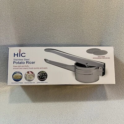Ricer de patatas de acero inoxidable Harold Import Company HIC dos discos - nuevo Foto 1 de 4