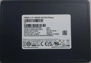 Samsung PM893 480GB SATA III 2.5" (MZ7L3480HCHQ-00W07) TLC SSD - Picture 1 of 3